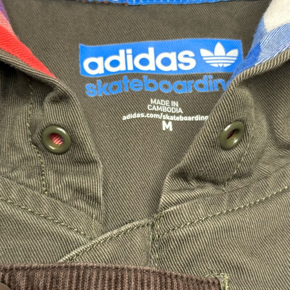 Adidas Skateboarding Jacket Olive Green Hooded Men's Size M Lightweight Utility - Picture 10 of 14